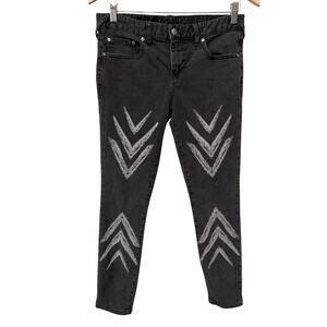 Free People Charcoal and Light Gray Cropped Jeans